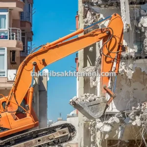تخریب ساختمان با اسکلت فلزی در تهران